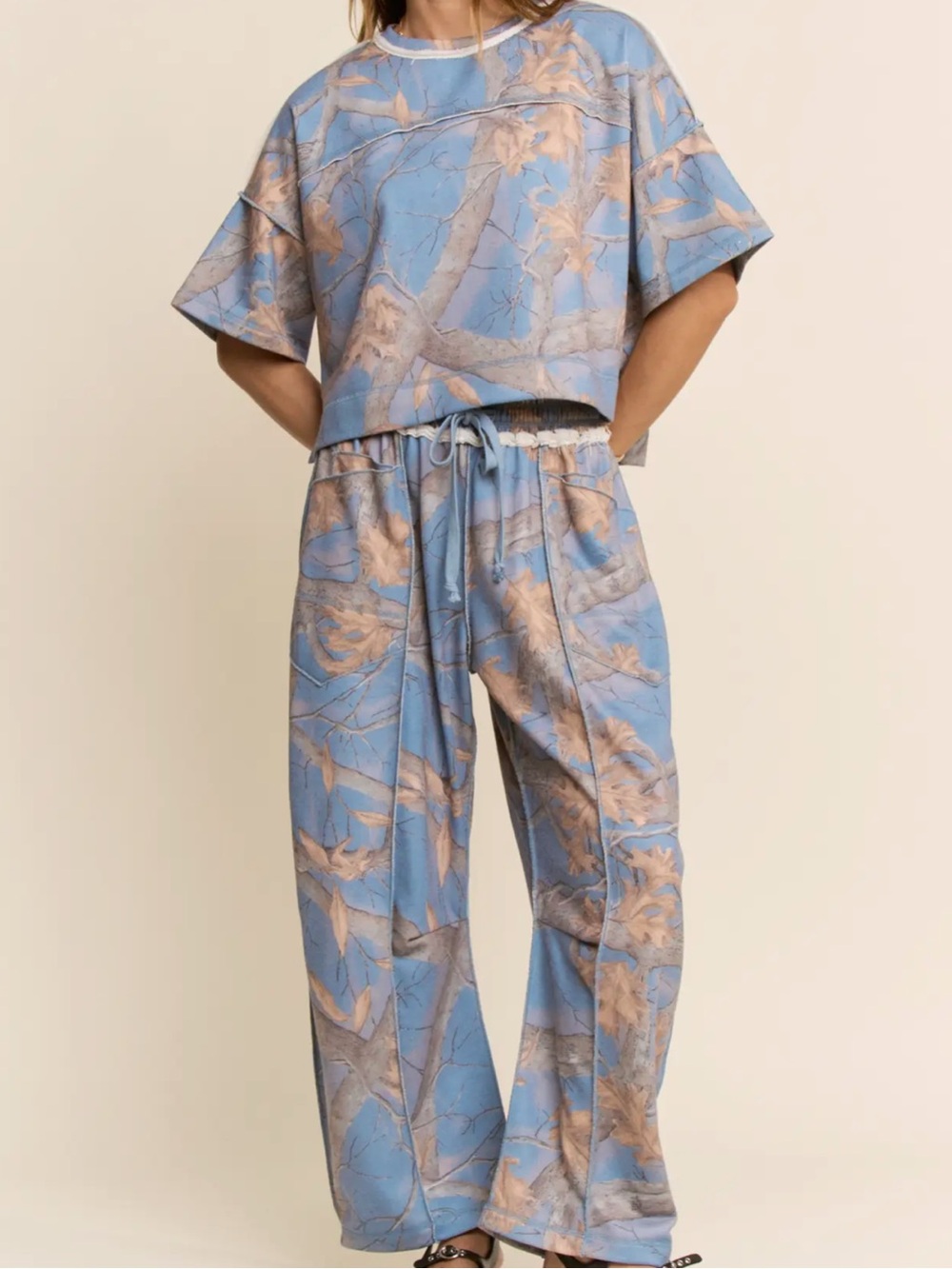 NWT Davi & Dani Blue Camo Lounge Set | Size Large